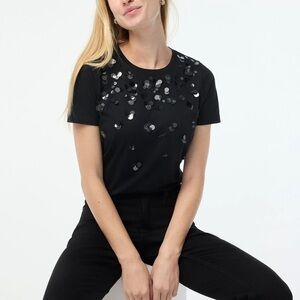 NWT J.Crew Women’s Embellished Sequin Short Sleeve Top Size S Sold Out